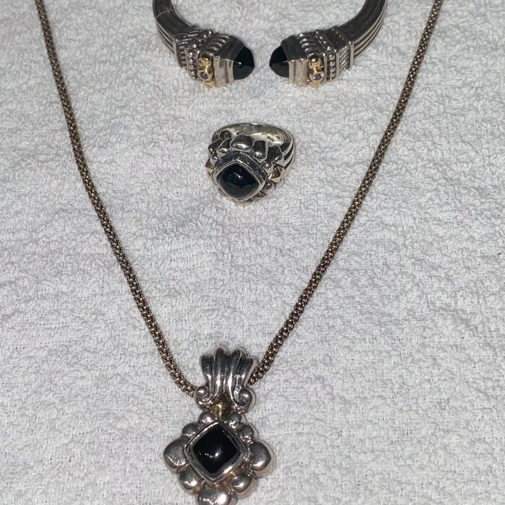 SAMUEL BENHAM BJC Sterling Silver 18K YG Purple Amethyst